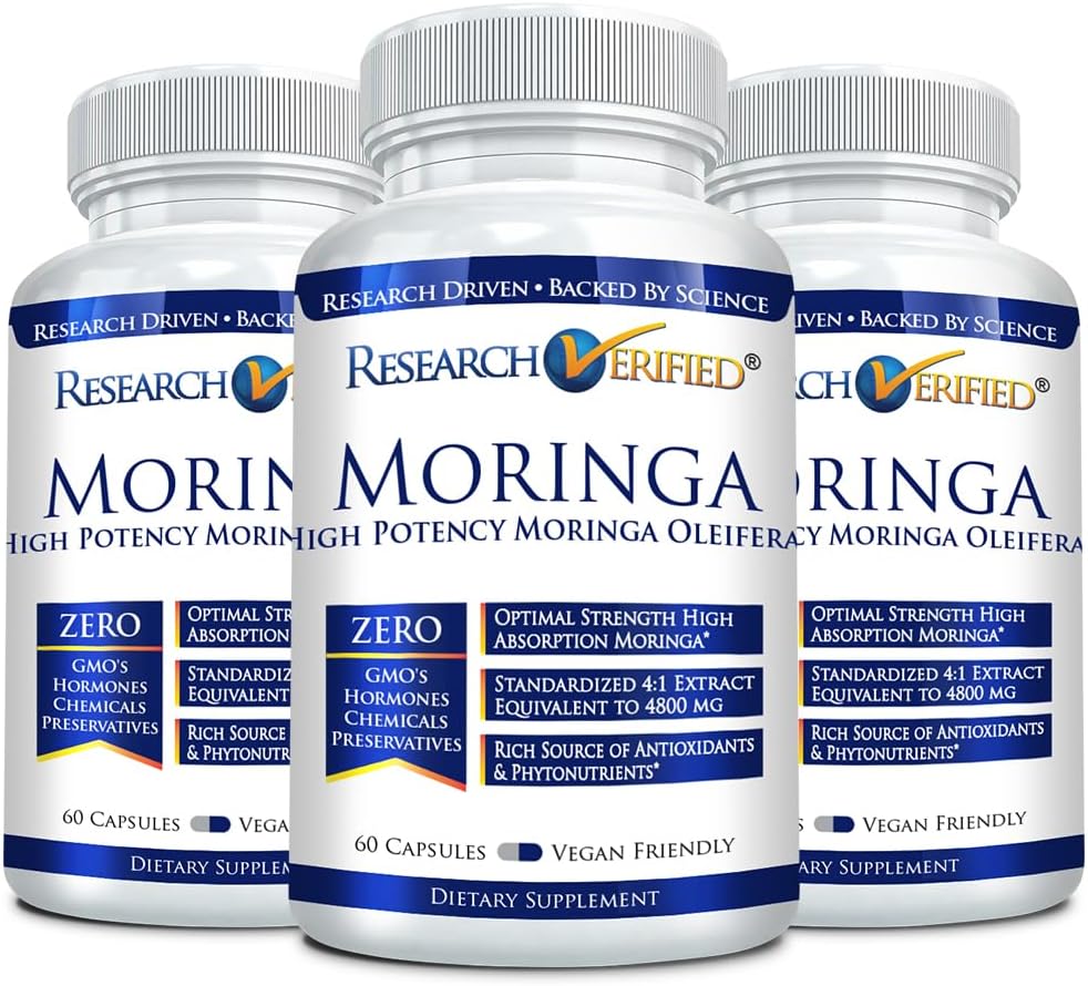 Výzkum ověřený Moringa Oleifera - 100% čistý extrakt - 1200 mg per Serving - 60 Počet - 3 měsíční dodávka