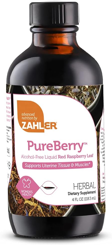 Zahler PureBerry, Liquid RED Raspberry Leaf dodatek, který posiluje Uterine Tkáně a svalů, Všechny přírodní tekuté Formule, která podporuje Uterine zdraví, Certified Kosher, 4oz
