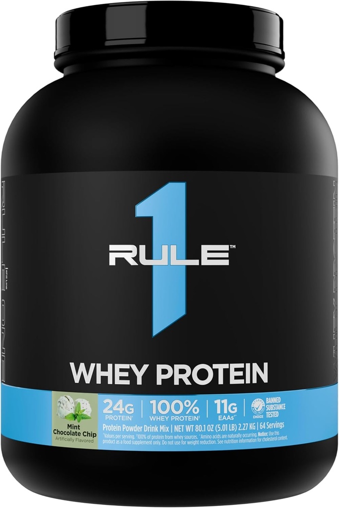 Pravidlo 1 Syrovátkový protein - 24g Fast- acting protein from All- Whey Sources with Přirozeně Occurring EAAs & BCAA for Workout Recovery or When Use (5 Pounds *, Mint Chocolate Chip)