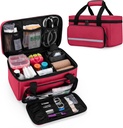 CURMIO Malá první pomoc Bag Prázdné, Rodina První pomoc Kit případ, Medicine Storage Organizer Box pro domov a cestování, červená (patent čeká)
