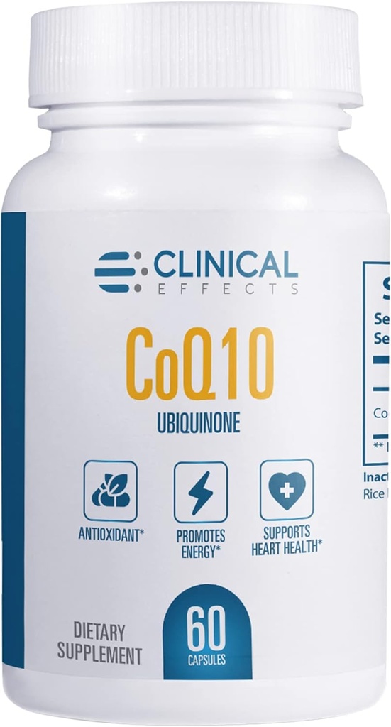 Doplněk CoQ10 - Coenzym Q10 200mg - 30denní dodávka - Ubiquinon Antioxidant dodatek pro srdeční zdraví, kognitivní funkce a podporu energie - 1 kapsle denně - Made in USA