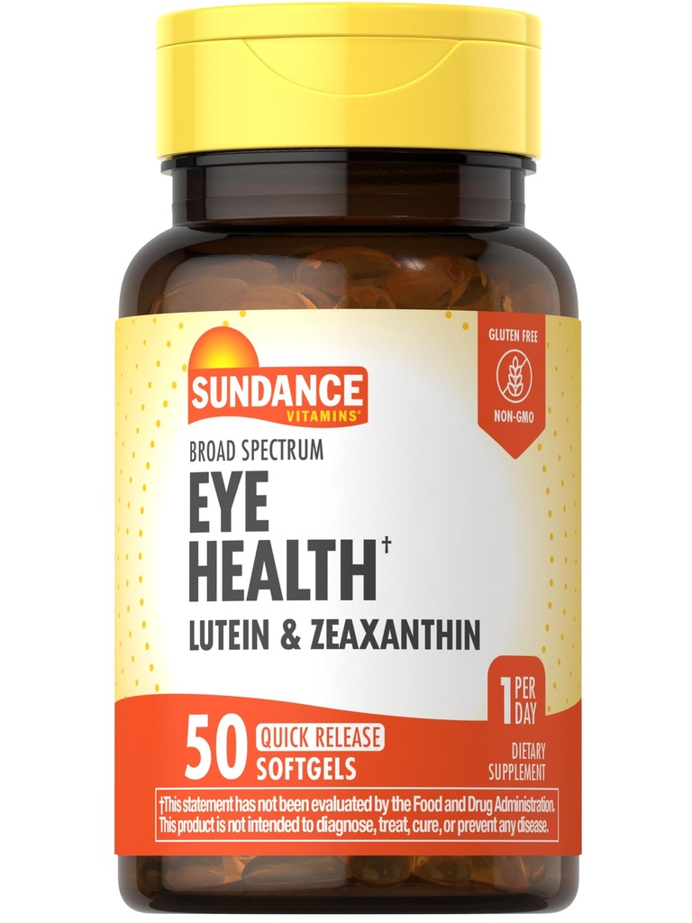 Sundance Lutein a Zeaxanthin dodatek 124; 50 Softgels current 124; pro oční zdraví current 124; non-GMO a gluten Free Formule
