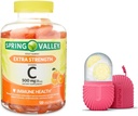 Jarní údolí Extra Síla Vitamin C Dietní dodatek vegetariánské gumy, Orange, 500 mg, 120 Ct a dárkové ledové kolečko pro obličej
