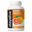 STAY ALIVE Pure Diosmin Complex 1000mg Formule, 120 Kapsle, Citrus Bioflavonoids Rich Fruit Extract, 2 měsíce Dodávka, 100% Vegetarian, Non- GMO & gluten Free Diosmin dodatek