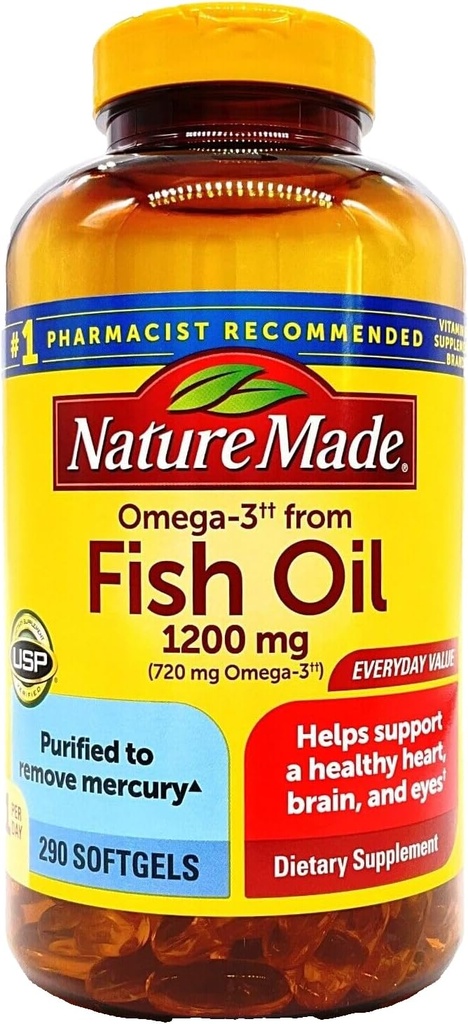 Vyrobeno Příroda Omega-3 z rybího oleje 660 mg EPA + DHA, 290 Softgels