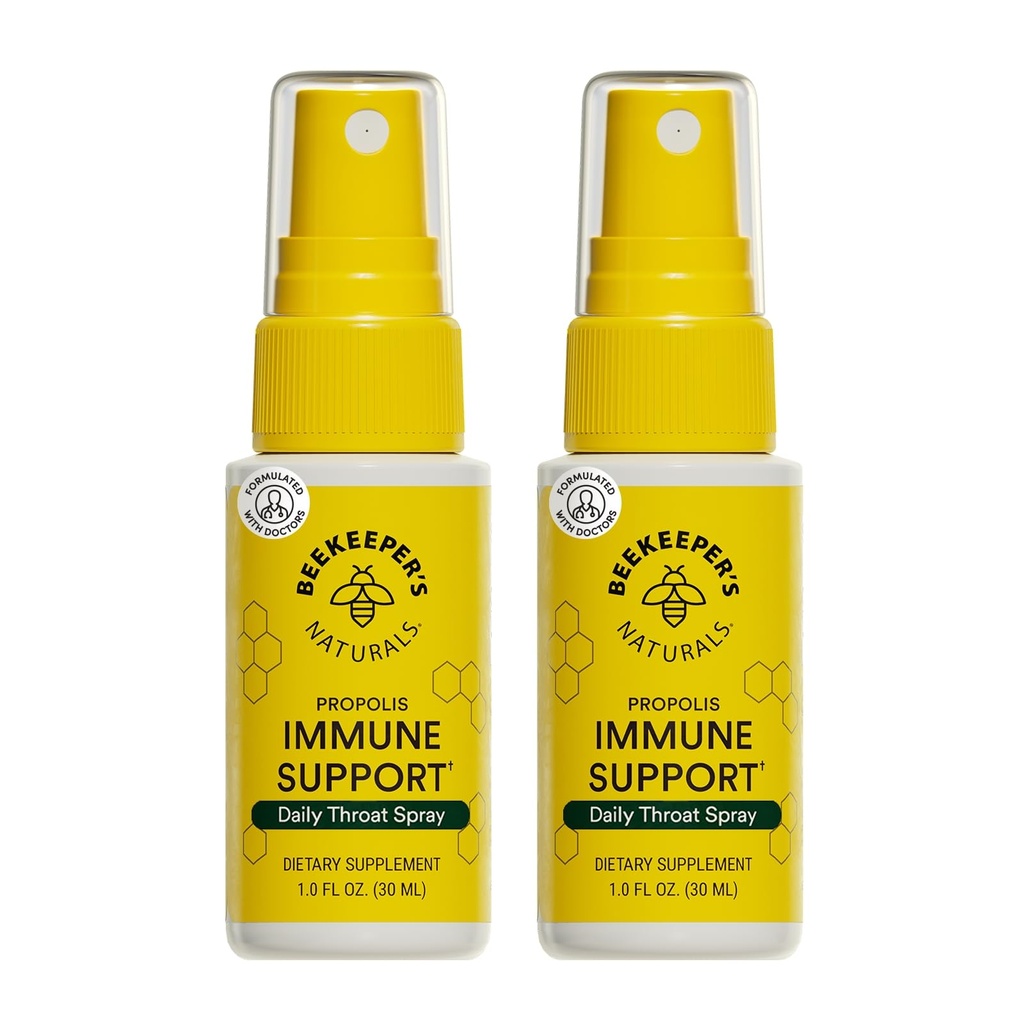 Beekeerovy Naturals Propolis Krční sprej, přírodní imunitní podpora & Sore Krční Relief - Antioxidanty, Keto, Paleo, Gluten- Free, 1.0 oz (balení po 2)