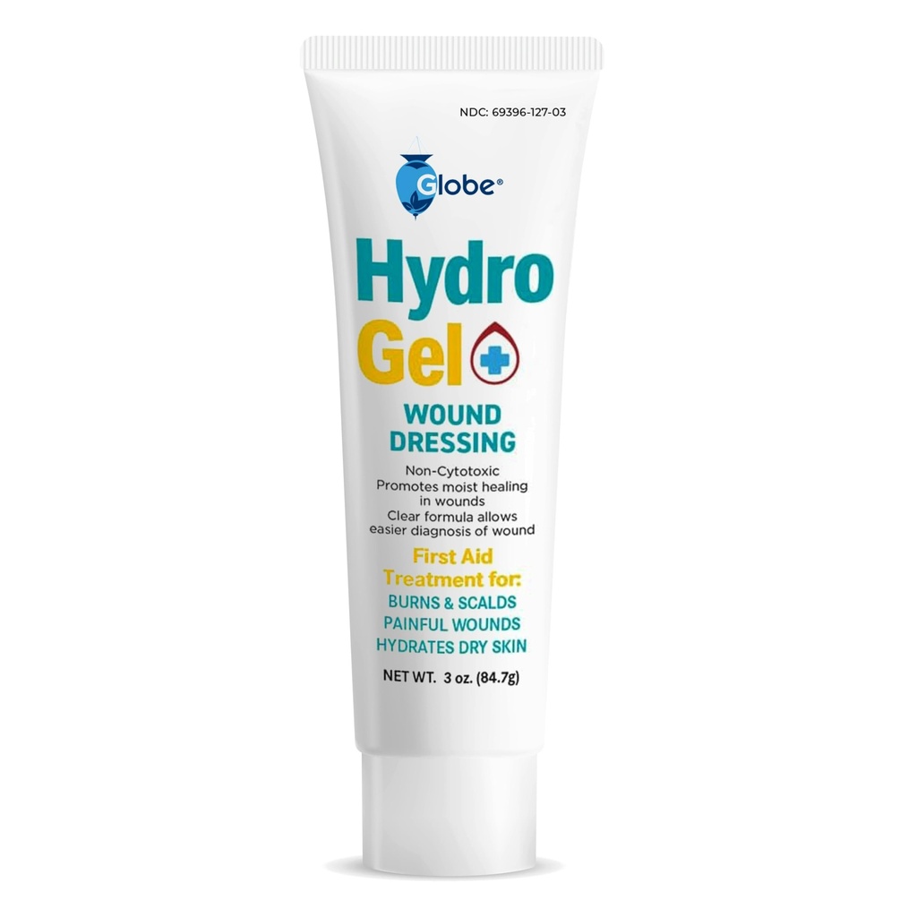 Globe (3 oz Tube Hydrogel First Aid Wound Dressing, Antiseptic Gel for Minor Cuts, Wounds, Scraps, Rasches, Sunburns & Skin Irritations, Soothing & Moisturising Solution, Rapid & Active Protection.