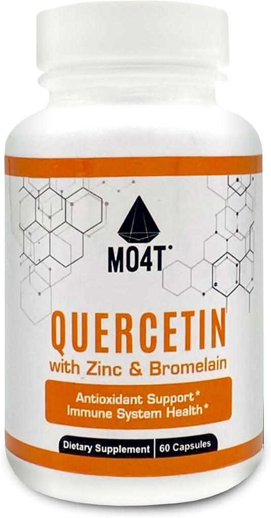 Quercetin & Bromelain se zinkem - Antioxidační podpůrný imunitní systém Zdraví - Dietní dodatek - 60 Kapsle 1050 mg Potent Formule