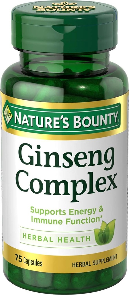 Ginseng by Nature 's Bounty, Ginseng Complex Capsules Supports Vitality & Imunitation Function, 75 Kapsle