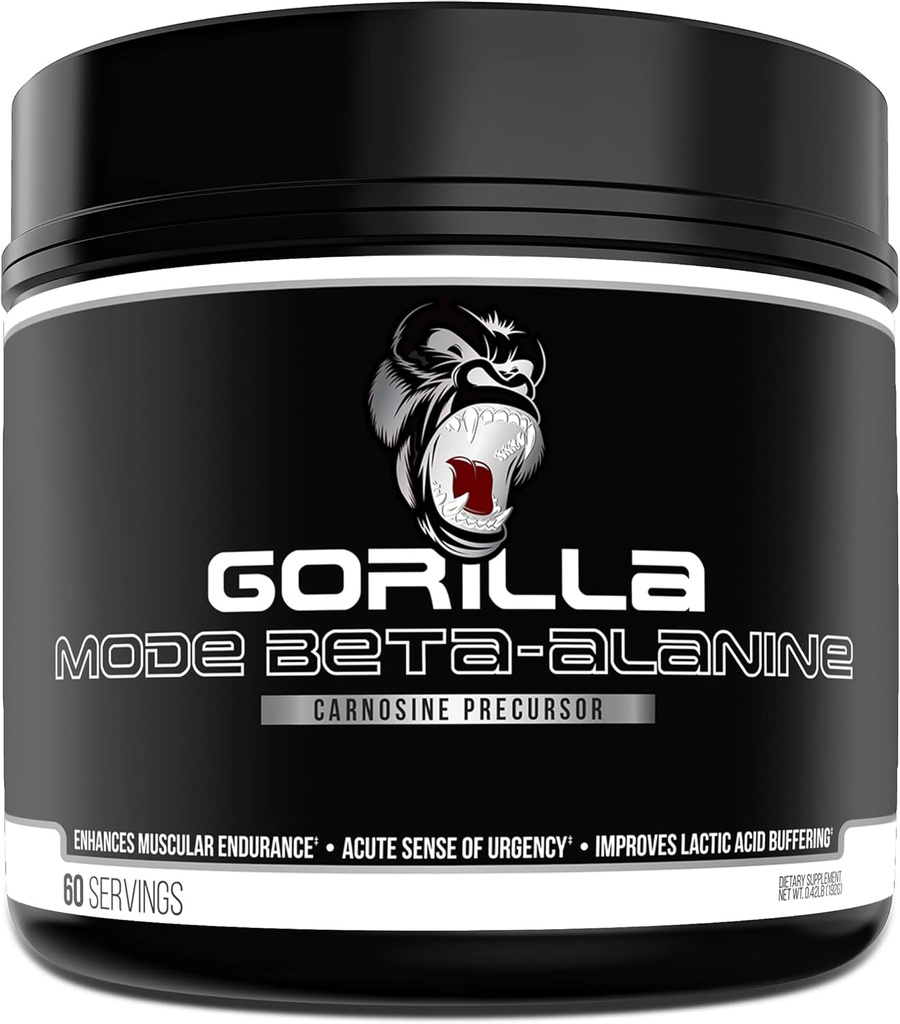 Gorila Mind Beta- Alanin Carnosinus Prekurzor, Enhanced Muscal Endurance, 3.2 Grams per Servings