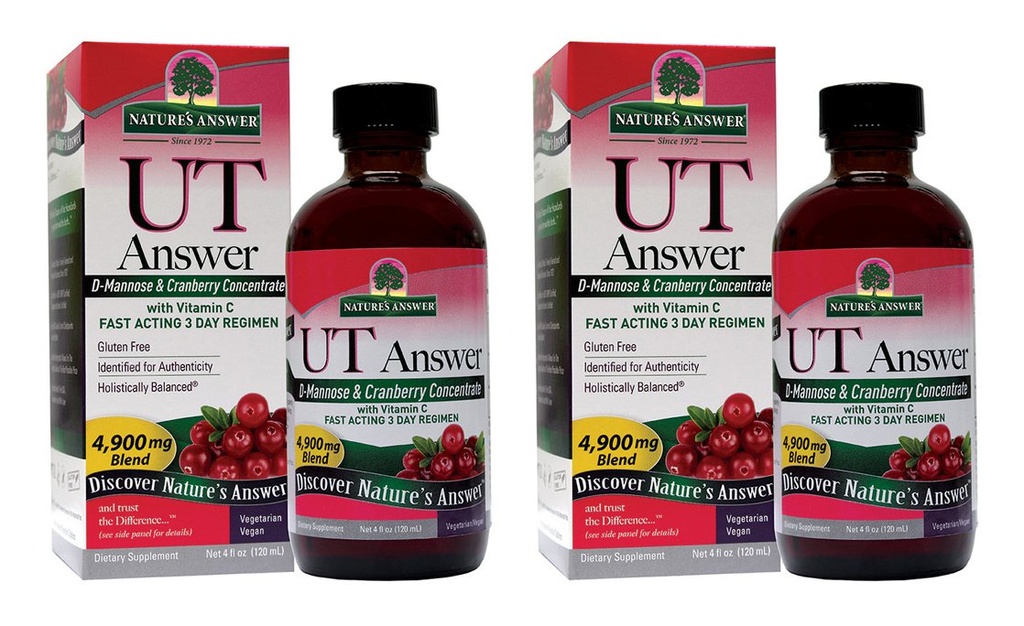 Příroda odpověď Močová Trakt Zdraví 124; Rychlé hraní Three- Day Regimen 124; Cranberry Flavor doplněk stravy 124; Alkohol- Free, gluten- Free, Netestováno na zvířatech & Vegan 4oz (2 Pack)