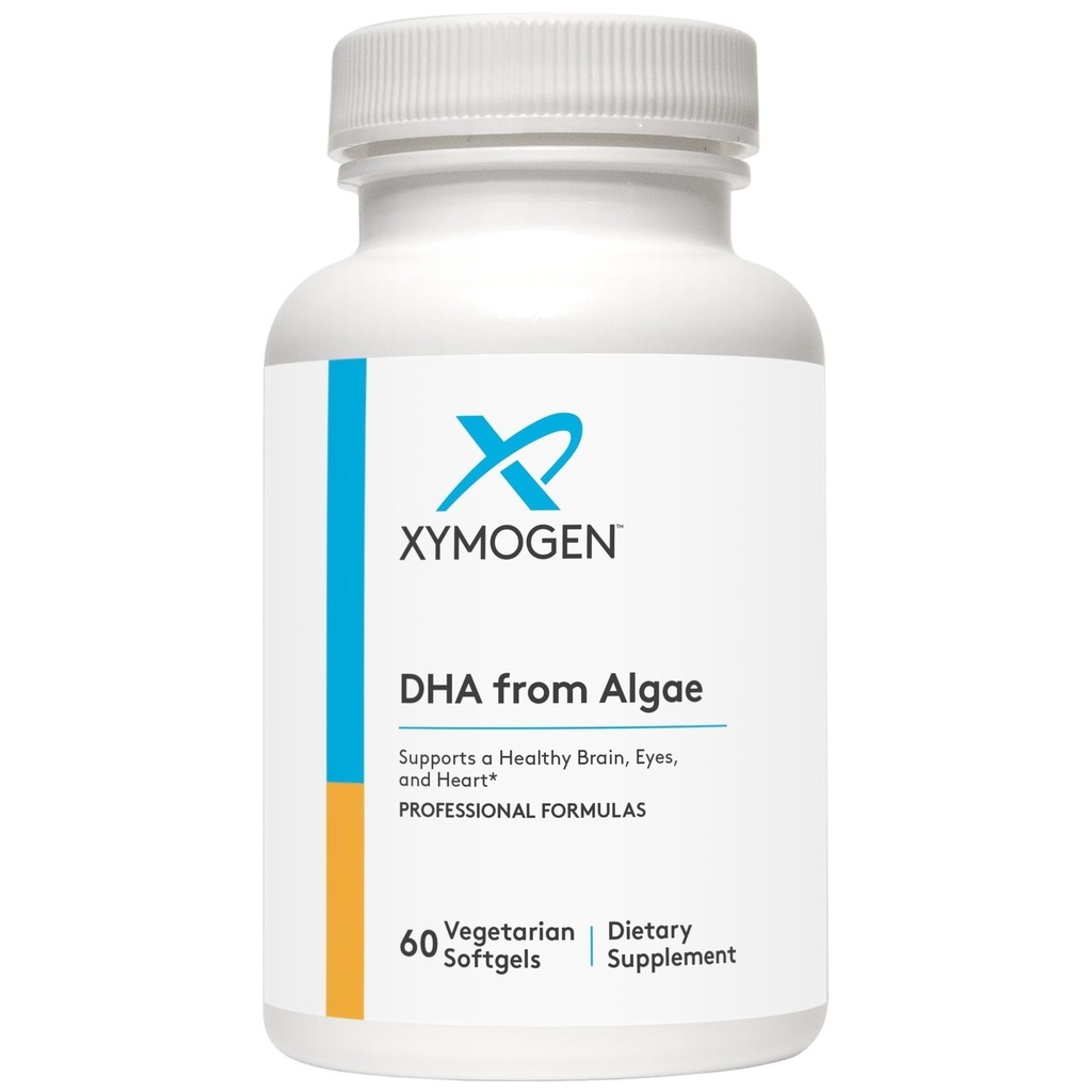 XYMOGEN DHA z Řasy - DHA Omega33 dodatek - Podporuje mozek, oko, srdce + imunitní zdraví (60 Softgels)