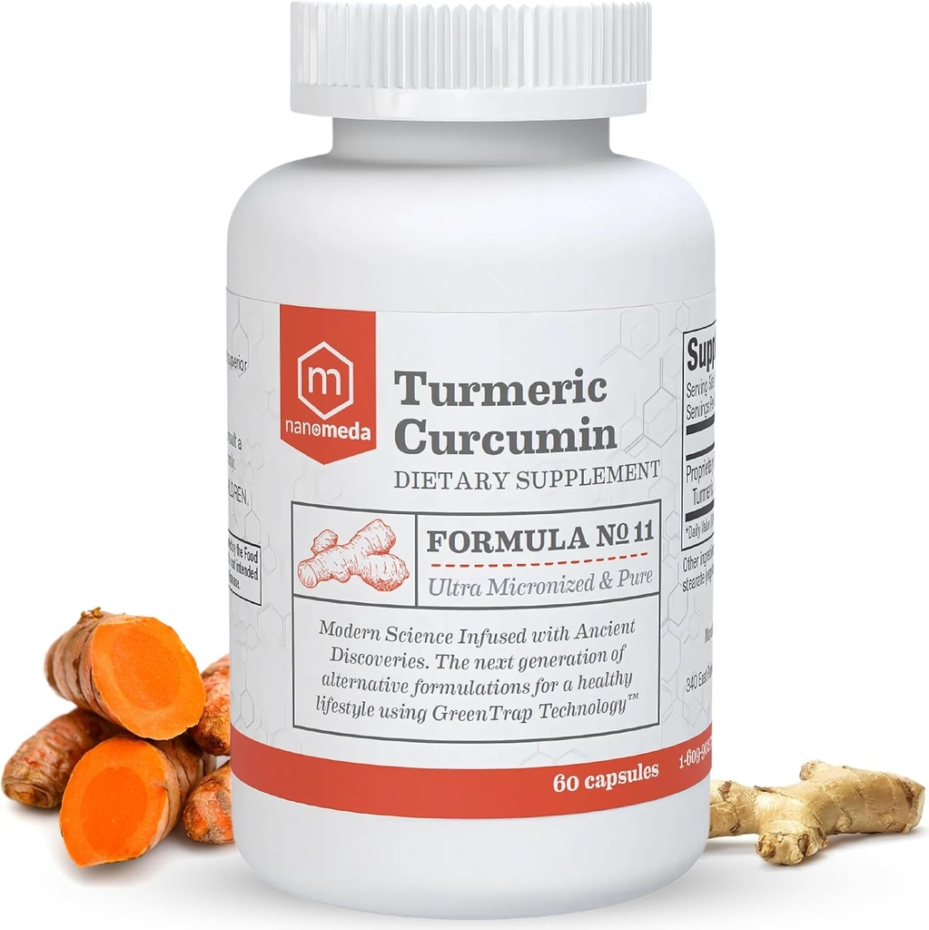 Nano Meda ® Kurkumin Kurkumin s Boswellia current 124; 100% biologicky dostupný, patentovaný mikronizovaný kurkuma, zvýšená absorpce currency 124; společný doplněk podpory, 60 Počet