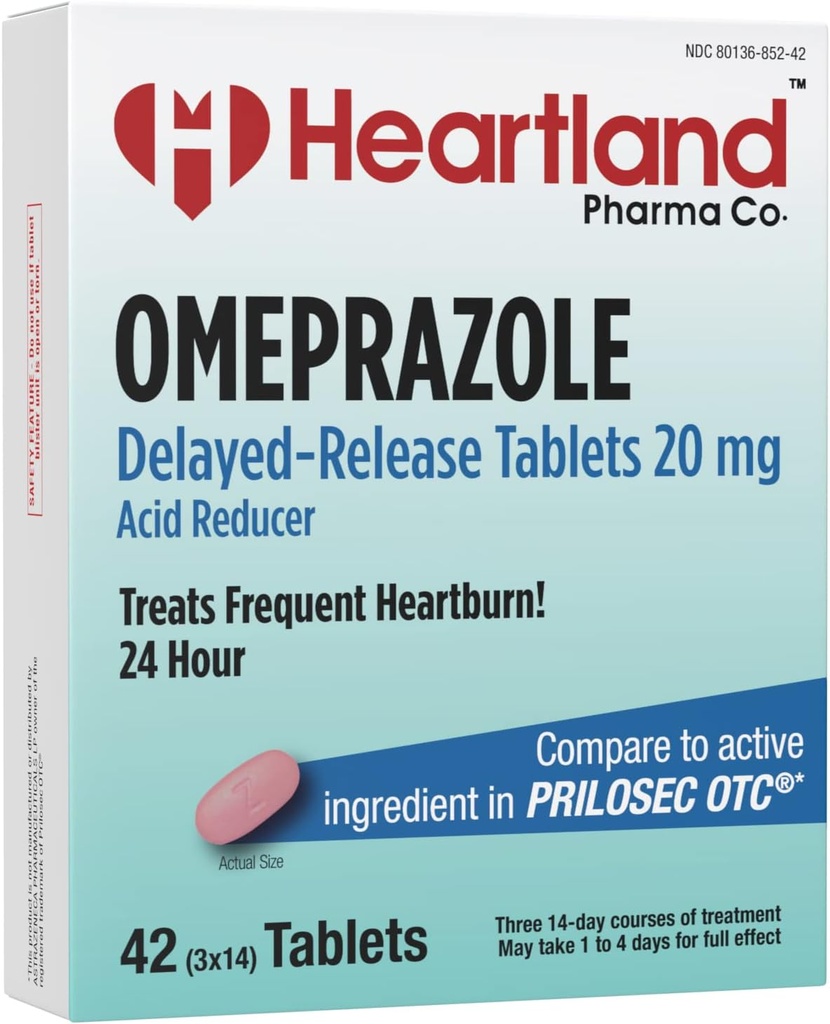 Omeprazol 20mg Omeprazol 124mg Heartburn Relief Medicine 124; opožděný release Acid Reducer Tablet 124; Antacid Tablet for Acid Reflux 124; 42 Count Iren124; 5- Pack