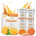 SIGNIFY NATURE Vitamin C 1000mg Effervescent Tablets - Potenciální imunitní podpora VIT C s doplňkem zinku - Sugar- Free & Vegans Formule 124; Rozpustné Vitamin C Tablety - Voda rozpustný Fizzy Elixir - 20CT