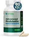 LaPura Advanced Probiotic - Premium Digestive Support for Gut & Imunitary Health, 60 Kapsle - 5.75 Miliardy CFU Probiotika včetně DE111 (Bacillus subtilis) - Non- GMO, gluten- Free, Made in USA