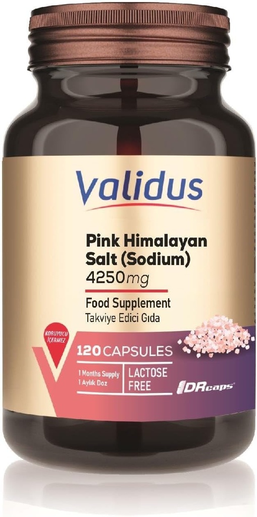 Validus Pink Himalayan Salt Sodyum 200 mg 120 Kapsle (Drcaps)