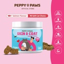 Kožní a coat Chews for Cats - 90 měkkých žvýkání 124; Losos Flavor 124; s Omega 3, Vitamíny & Biotin dodatek 124; Podporuje Shiny Coat, Reduces Shedding & Itching 124; pro Cat Tandruff & Alergie Relief