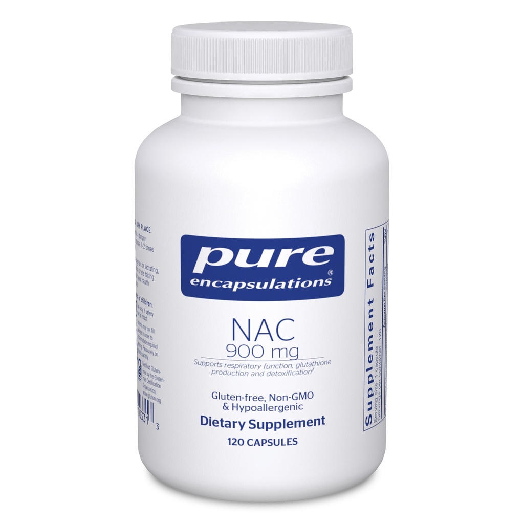 Čisté enkapsulace NAC 900 mg - N- acetyl cystein Amino Acid Supplementation for Lung & Imunitary Support, Jaterní a antioxidanty * - 120 Kapsle