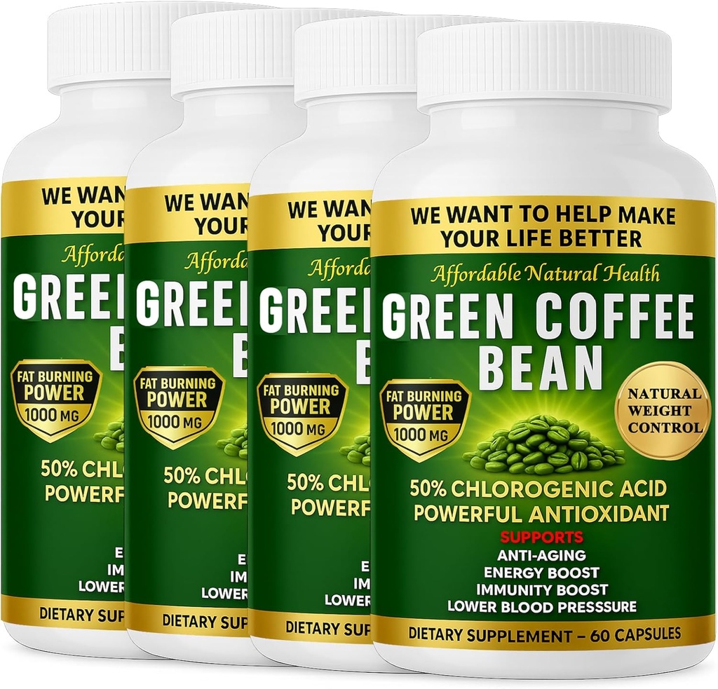 Green Coffee Bean Extract, 100% čistý Green Coffee Bean Kapsle, 50% chlorogenová kyselina, 10 000 mg síla, 240 Kapsle, 8 měsíční dodávka, Non- GMO a gluten zdarma, tradiční bylinný dodatek