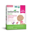 wellments Organic Baby Constolly Support Relieves Occasional Constolly for Infants & Toddlers, No Harsh Laxatives, USDA Certified Organic, 4 Fl Oz (Pack of 2), 6 měsíců +