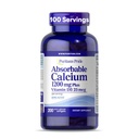 Puritan 's Pride Absorbovatelný vápník 1200 mg Plus Vitamin D3 25mcg 1000 IU s Bone- Active ™, 200 rychlým uvolňováním