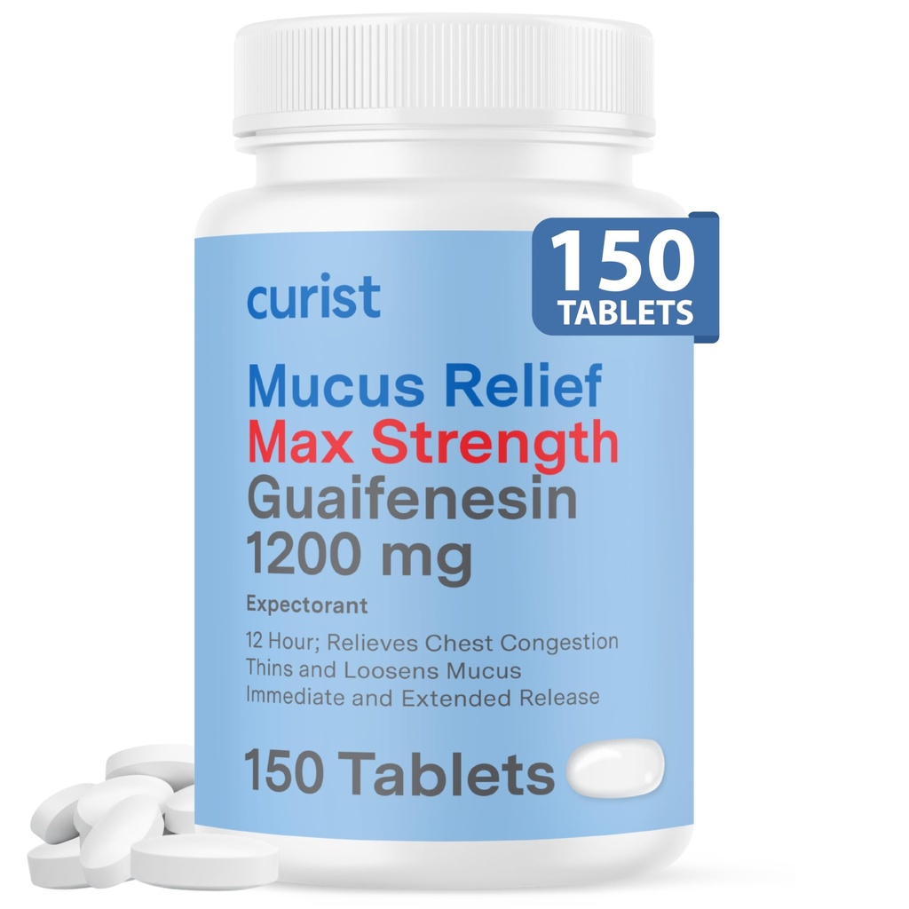 Kurista Guaifenesin 1200 Mg Extended Release Tablety - 150 Počet maximální síly Mucus Relief Tablety OTC - jasné zácpy