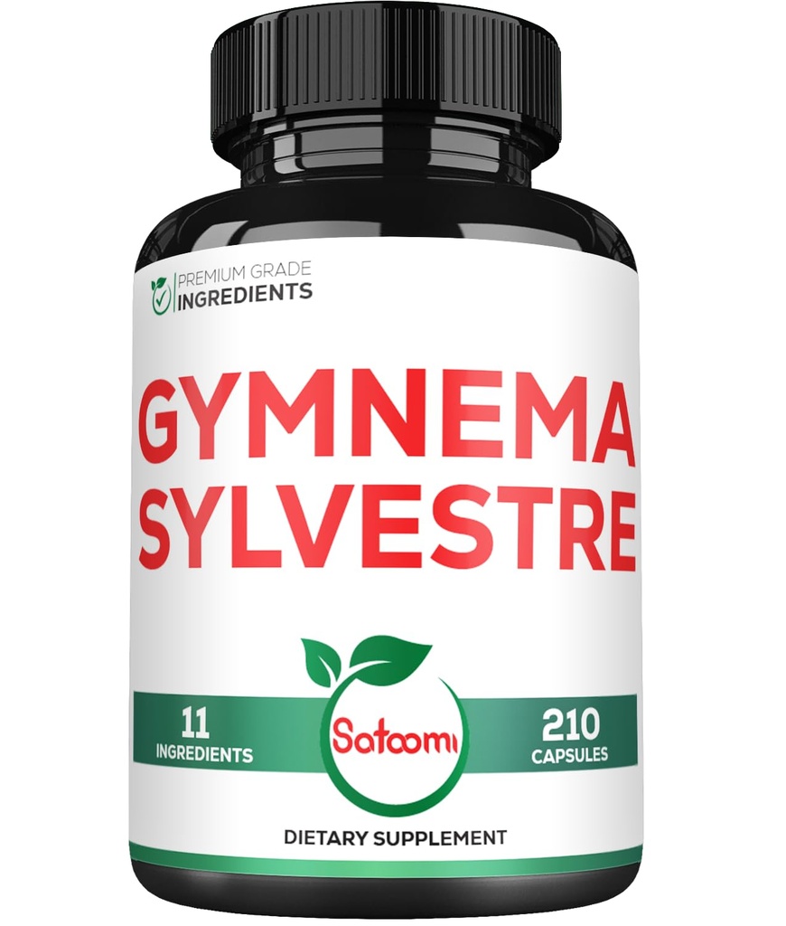 1000mg Gymnema Sylvestre doplňky - 210 Kapsle - Gymnema Extract 20: 1 s Berberine HCl, Quercetin & More - Podpora imunitního, trávicího zdraví a řízení těla