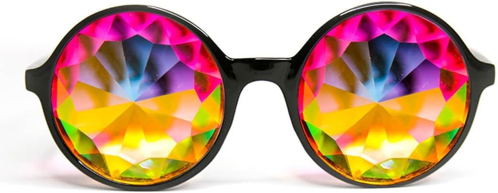 GloFX Xtra Lite Kaleidoscope brýle CLAS124; Lehké sklo Crystal EDM Festival Difraction brýle