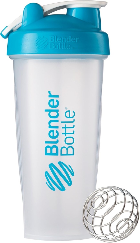 BlenderBottle Classic Loop Top Shaker Bottle, 28- Ounce, Clear / Aqua