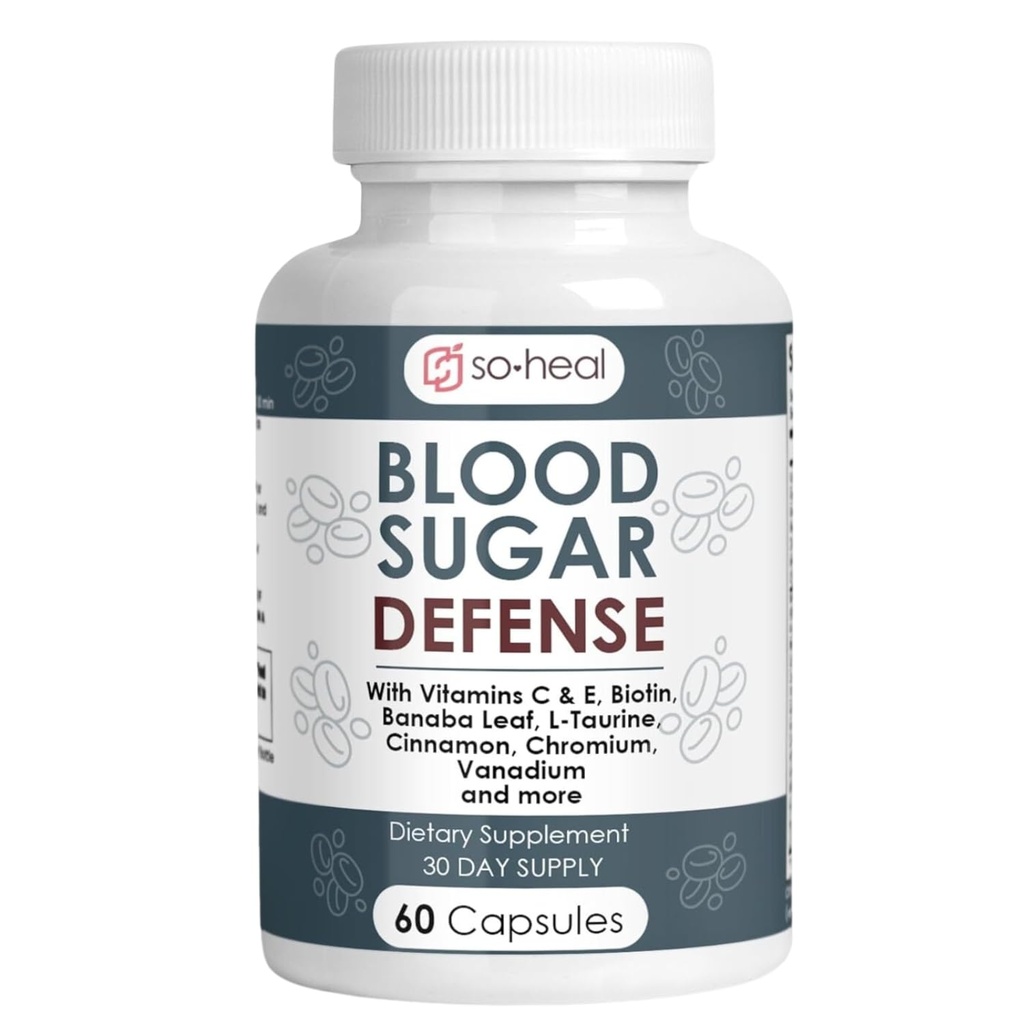 Sugar Shield Defense Supplement - Skořice, Chrom, Vanadium, Triple Protection for Heart, Metabolismus, Energie - 60 Kapsle, Made in USA