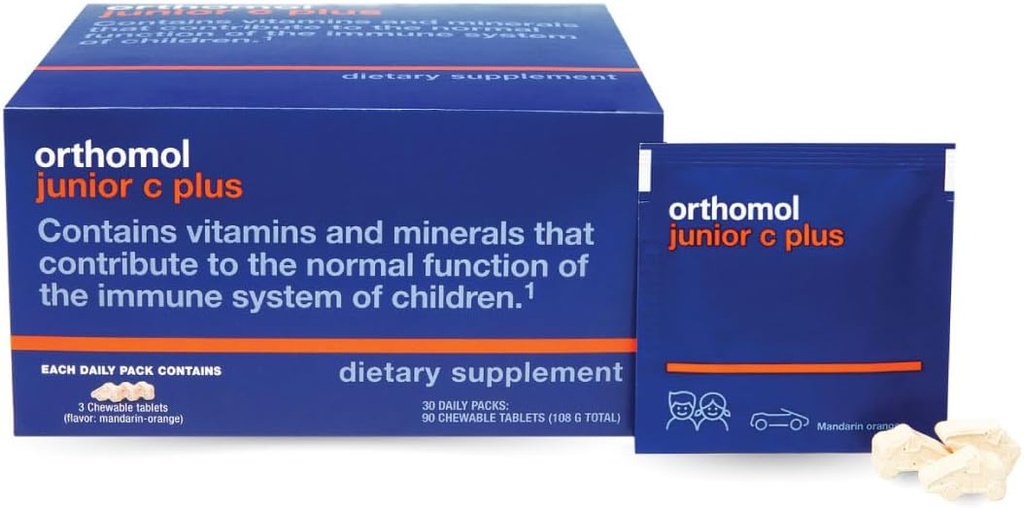 Orthomol Immun Junior C Plus, Kid 's Multivitamin, Tangerine Flavor, 30denní dodávka