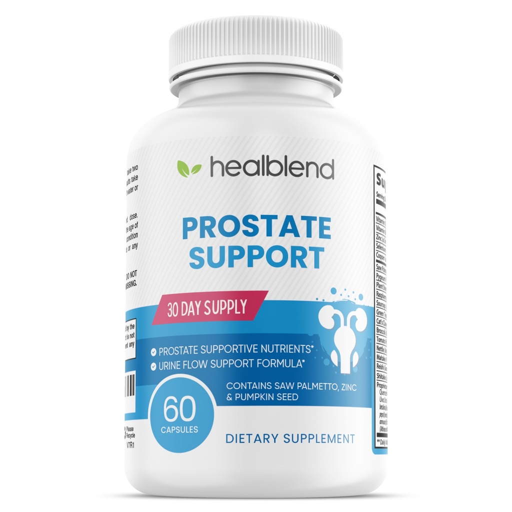Prostata Formule - Prostata Supplement pro muže - Saw Palmetto, Pygeum Africanum Powder, Zinek, Dýňová semena - S častým močení, zlepšuje spánkové & močové potíže - 60 Kapsle