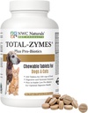 NWC Naturals Total- Zymes Plus Vegetariánské Dědičné Enzymy pro psy a kočky, Podporuje zdravý trakt a imunitní systém, pokročilá probiotika a prebiotika - 100 Žvýkací tablety