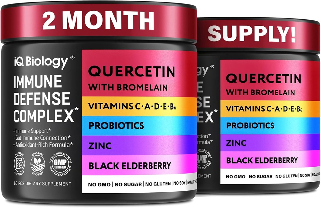 Quercetin s Bromelainem - Premium Quercetin Bromelain Kapsle pro imunitní podporu * - Bromelain Quercetin Dodatek - Non GMO Quercetin - 2 balení (120 Kapsle)