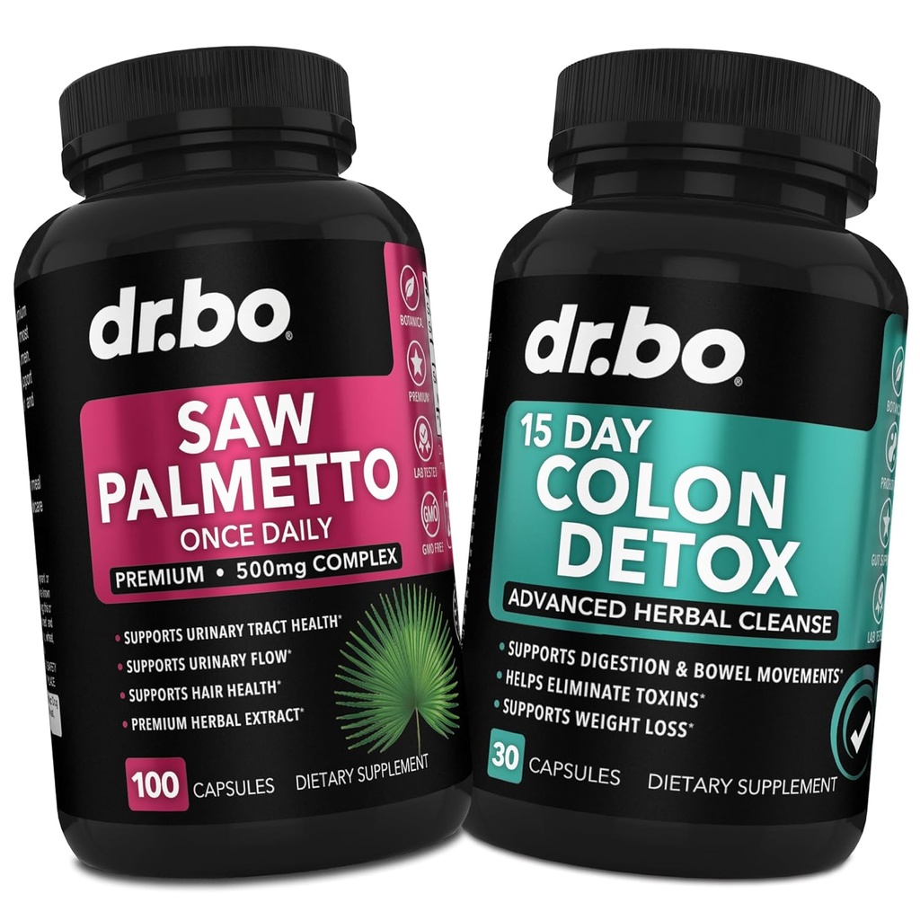Saw Palmetto pro ženy Ztráta vlasů & Colon Cleanser - DHT Block pro ženy růst & 15 den Colon Cleanse střevní detox pilulky - Čisté Saw Palmetto Vlasy Loss Dodatek Bowel Hnací kapsle