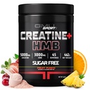 GMU SPORT - Creatin Monohydrát s HMB Powder - 45 Servings, Creatine HMB doplňky, Creatin s HMB pro zvýšení síly, Svalový růst a zvýšená energie, 3G HMB / Ovocný punč