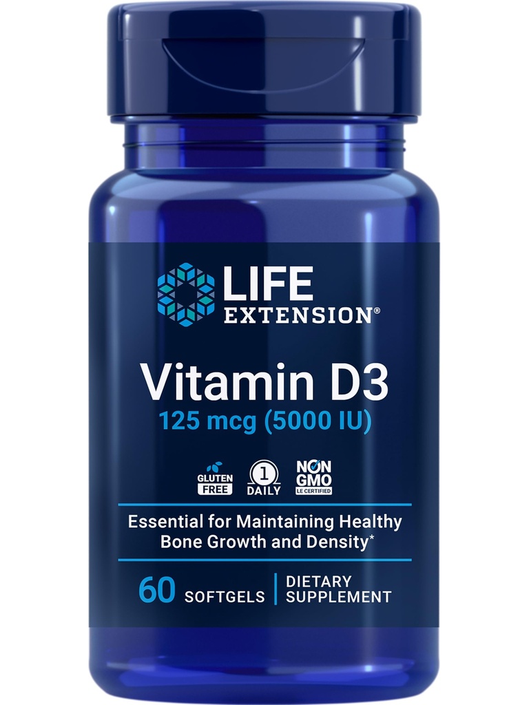 Life Extension DHEA 25mg Hormone Balance & Vitamin D3 5000IU Bone Health - 100 Capsules & 60 Softgels