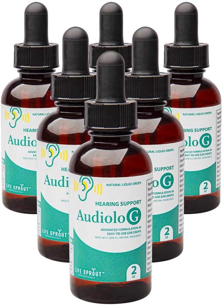 Audiolog Přírodní ušní kapky - Nový vzorec ztráty sluchu - Homeopatická směs organických extraktů a esenciálního oleje pro seniory, dospělé a děti