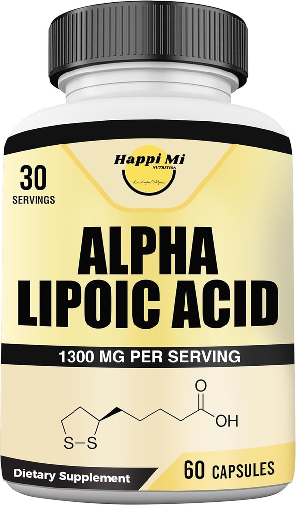 Alpha kyseliny lipoové Kapsle 1300mg per Serving - 30 Servings per Bottle - Antioxidant Podpora celkového zdraví