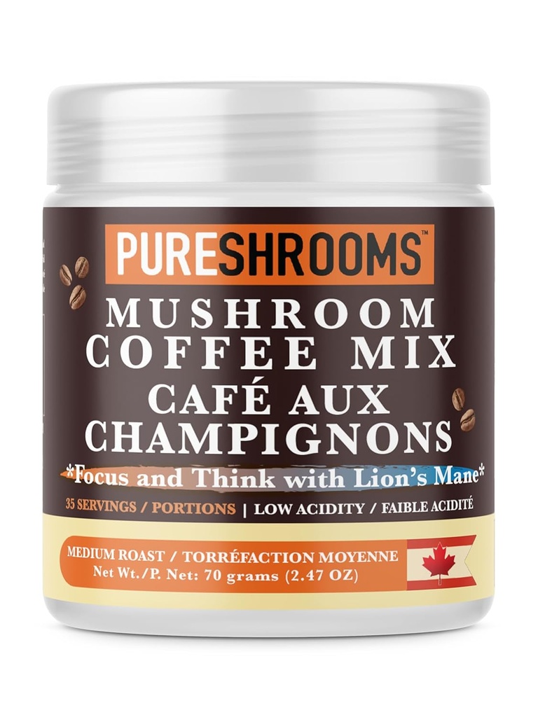 Focus & Think Instant Houby Coffee with Ultra Concentrated Lion 's Mane Houby Extract for Brain Boost - Enhance Focus, Clarity, and Concentration - Net Wt. 70g / 2.47 oz