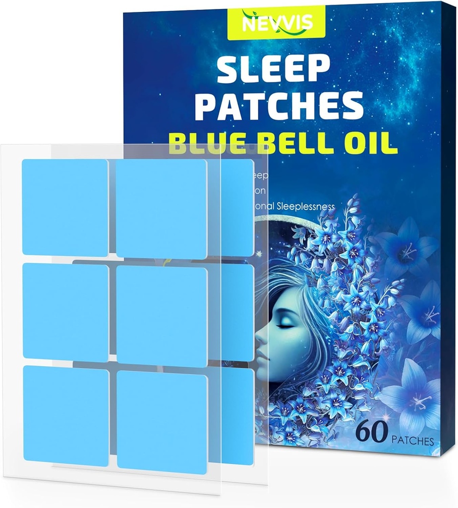 Sleep Patches, 60 Blue Bell Sleep Patches pro dospělé Extra síla, Přírodní rostlinné složky spánkové Patch, Skin- Friendly & Last All Night
