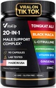 Tongkat Ali pro muže 20 v 1 s Astragalus - USA Made Mens doplněk Komplex s Black Maca Root, L-Arginin, ženšen, vápník, Astragalus pro normální sílu a vytrvalost podpora - 90 Caps