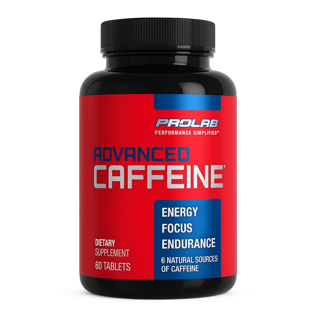 ProLab Nutrition Advanced Caffeine 200mg, Fast- acting Natural Caffeine Tablets with Green Tea Extract, Clean Energy, Mental Focus (60 Počet balení po 1)