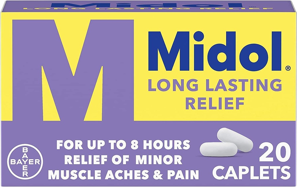 Midol Long Lasting Relief - 20 kaplet, balení po 6