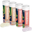 Drinklits Ginger- Lime Hydration Electrolytes & Strawberry Imunitary Support Tablety (4) Tube Combo Pack Côte 124; Velká chuť - gluten Free - Denní použití Côte 124; 4 Pack (40 Služeb)