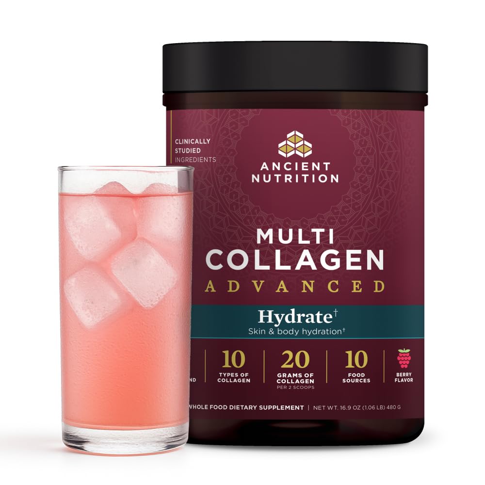 Starověké Nutrition Advanced Multi kolagen protein Powder Hydrate, Mixed Berry, 30 Služeb