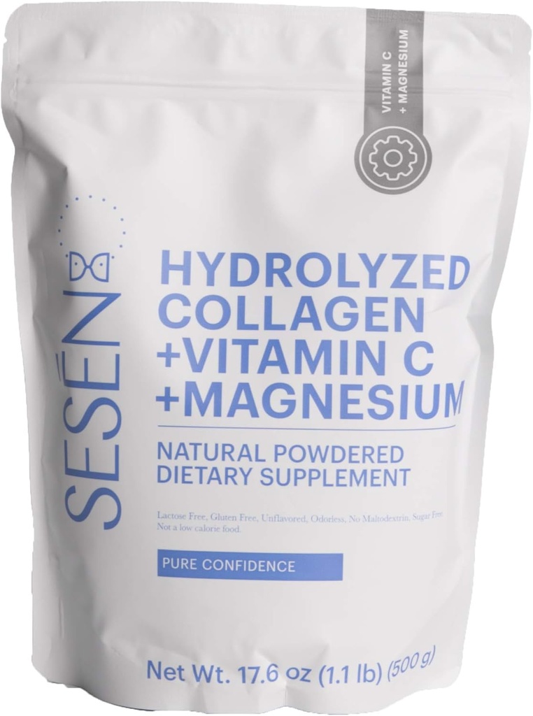 SESEN Hydrolyzovaný kolagen + vitamin C + hořčík (modrý) prášek 17.6 oz