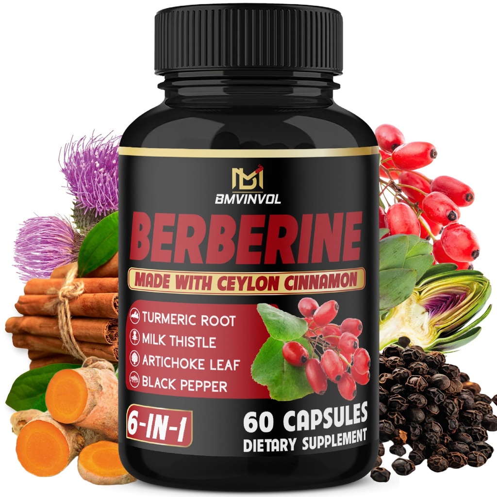 Berberine s Ceylon Skořicí, Kurkuma, Mléčné Thistle, Artyčoky, Black Pepper - 60 Počet - balení po 1