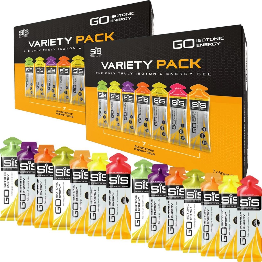 SiS Science in Sport Běžící energetické gely, plné elektrolytů, Dobré pro hydrataci, Flavor Variety Pack, Vegan, Gluten & Dairy Free, 14 x 60 ml, Orange